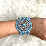 No Brand Light Blue Multi Strand Beaded Bracelet