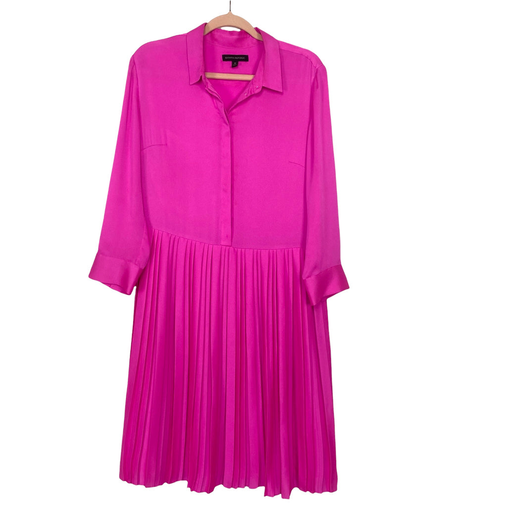 Banana Republic Hot Pink Pleated Dress- Size 12 The Saved Collection Banana Republic Hot Pink Pleated Dress- Size 12 The Saved Collection