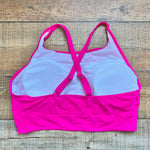 Chic Soul Hot Pink with Criss Cross Straps High Neck Padded Bikini Top- Size 1XL (we have matching bottoms)