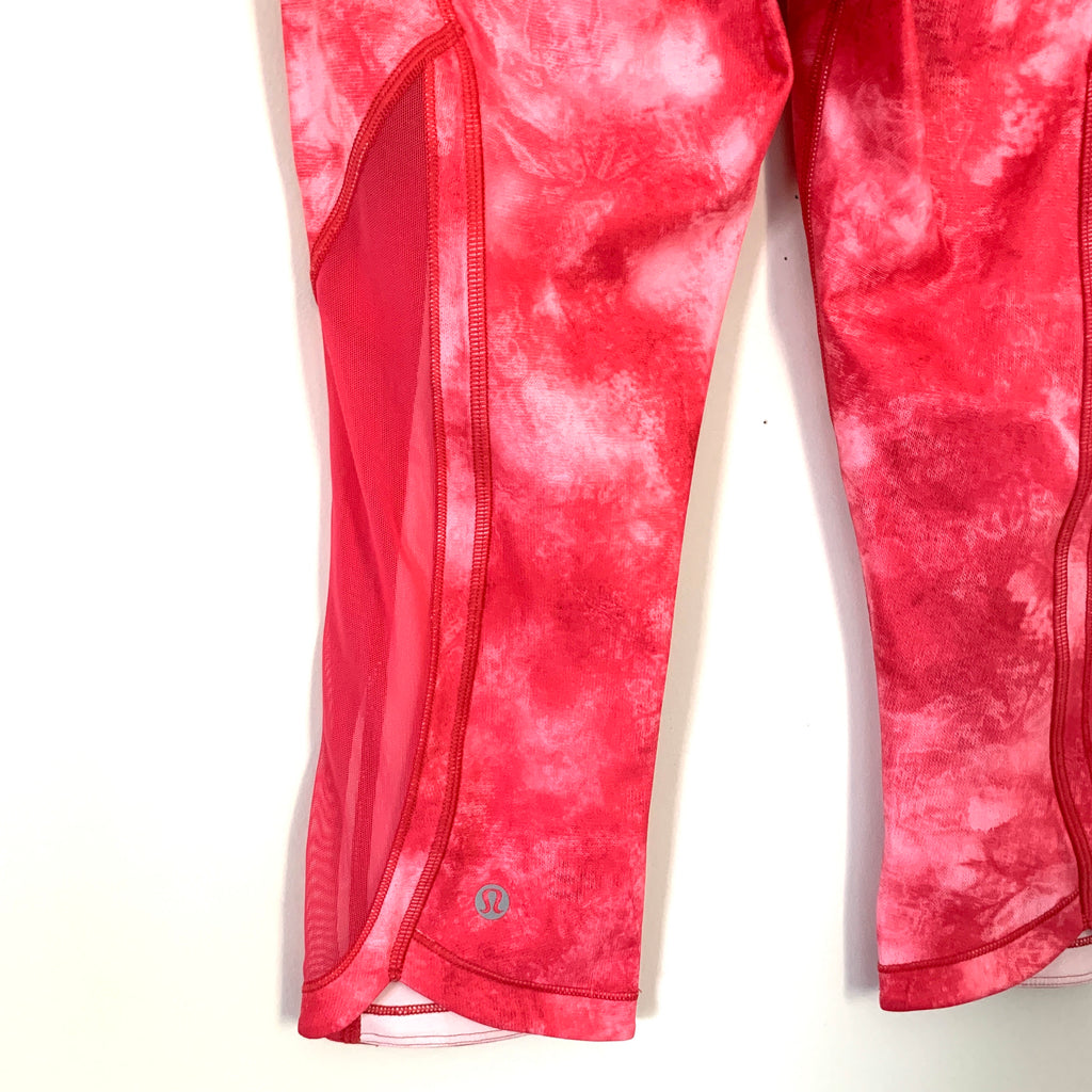 Lululemon Pink Tie Dye with Mesh Crop Legging- Size 4 (Inseam 16) – The  Saved Collection