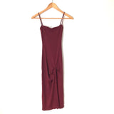 Reformation Jeans Wine Bodycon Ribbed Dress with Front Slit- Size XS