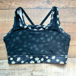 Wavvy Black Daisy Black Mesh Overlay Sports Bra- Size L (We have matching bottoms)