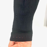 Fabletics SculptKnit Black Perforated Leggings- Size M (Inseam 23.5”)