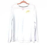 Pre-owned Nike White Gold Logo Long Sleeve Top- Size L