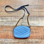 Tory Burch Blue Chevron Leather Camera Handbag (GREAT CONDITION, sold out online)