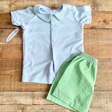Lullaby Set Blue and Green Gingham Car Short Set NWT- Size 4T