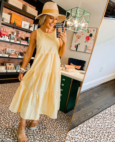 A New Day Yellow Textured Tank Dress- Size XS