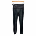 Spanx Black Faux Leather Leggings- Size L (Inseam 26")