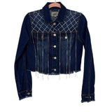 Denim Blvd Rhinestone Fringe Denim Jacket- Size S