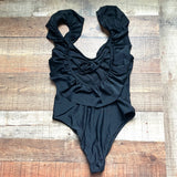 Altar'd State Black Ruffle Tie Back One Piece- Size M