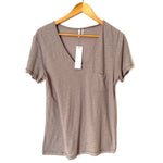 Commune (Vici) Grey V Neck Pocket Tee NWT- Size S