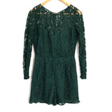 BB Dakota Dark Green Lace Romper- Size 4