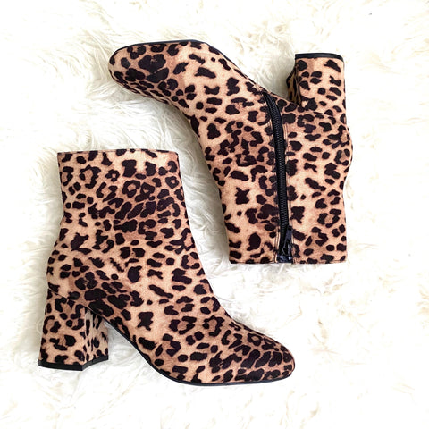 XLE The Brand Animal Print Booties- Size 38