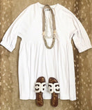 ASOS White 3/4 Sleeve Dress- Size 2