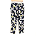 J Crew Navy Floral Linen Blend Pants NWT- Size 4 (Inseam 25”)