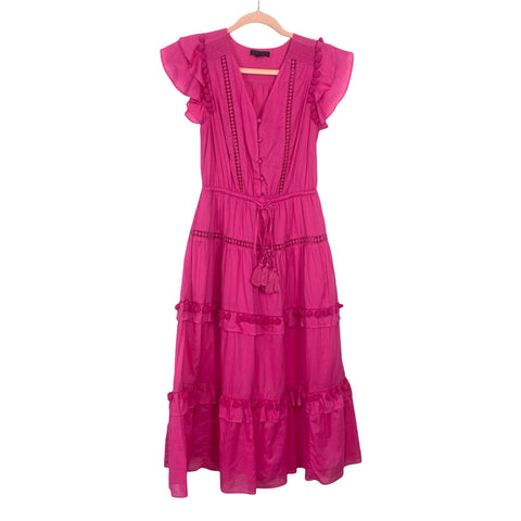 J Crew Pink Drawstring Pom Pom Dress- Size 00 (see notes)