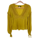 Daniel Mustard Yellow Crotchet Top- Size S (See Notes)