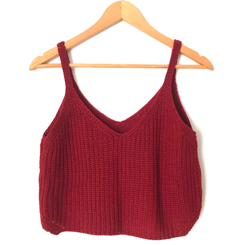 No Brand Red Sweater Tank Crop Top- Size ~S