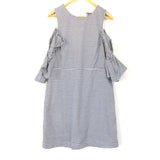 Chelsea 28 Blue and White Striped Cold Shoulder Tie Dress- Size 12