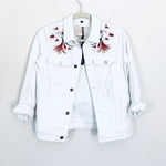 JEN7 By 7 For All Man Kind White Denim Embroidered Jacket NWT- Size XS