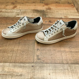 P448 Rose Gold Glitter Suede Trim and Calf Hair Heel Tab Sneakers- Size 41/US 10.5/11 (BRAND NEW, sold out online)