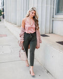 Express Blush with Rose Gold Pattern Ruffle Trim Cami- Size S