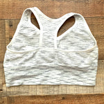 Bally Total Fitness White and Grey Heathered Padded Sports Bra- Size ~M (see notes)