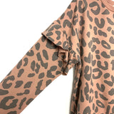 Gray By Grayson Social Animal Print Ruffle Sleeve Sweatshirt- Size 1X