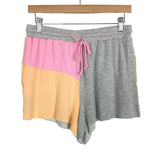 Colsie Gray/Pink/Peach Color Block Drawstring Lounge Shorts- Size S (sold out online, we have matching sweatshirt)
