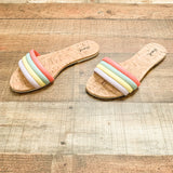 Qupid Colorful Strap Cork Sandals- Size 8