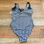 Beach Joy Black and White Gingham Front Cutout One Piece NWT- Size S