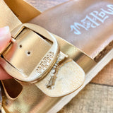 Mad Love Gold Double Strap Keava Footbed Sandals- Size 7 (see notes)