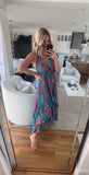 Hazel & Olive Turquoise Tropical Print Hi/Low Dress- Size ~S (sold out online, see notes)