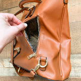 Sole Society Cognac Faux Leather Backpack