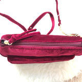 No Brand Velvet Maroon Cross Body Bag NWT