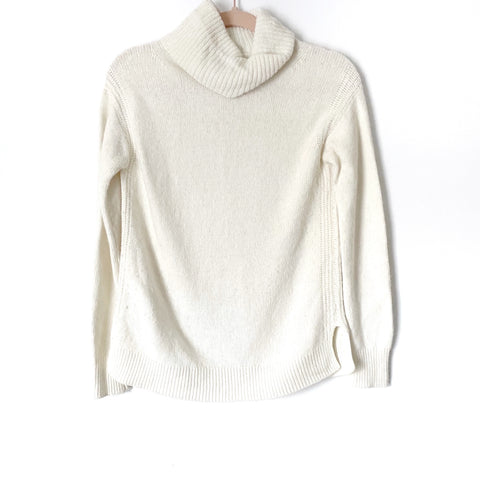 J. Crew White Wool Blend TurtleNeck Knit Sweater- Size S (see notes)