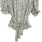 Endless Rose White Animal Print Belted Blouse NWT- Size L