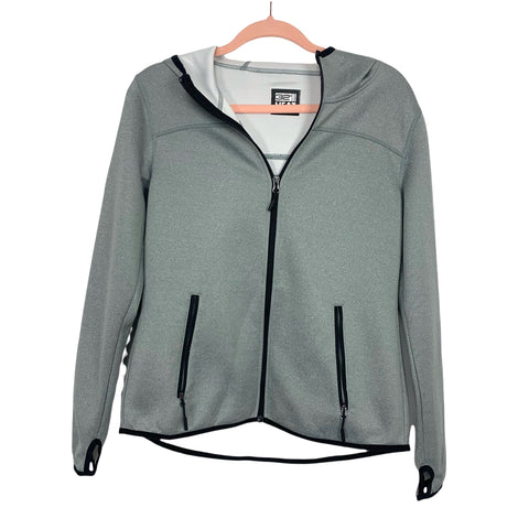 32 Degrees Heat Grey Zip Up Hooded Jacket- Size S