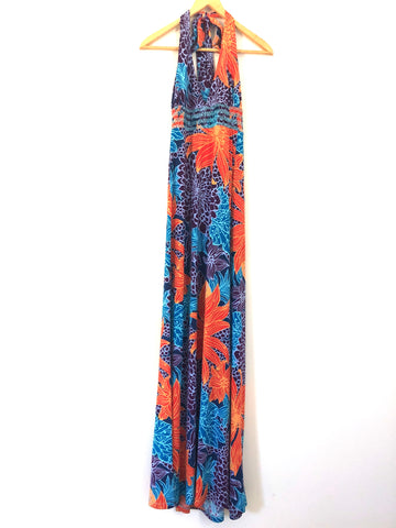 Victoria Secret Moda International Floral Halter Top Maxi Dress- Size L