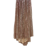 Mac Duggal Rose Gold/Pink Sequins Butterfly Sleeve Gown with Train- Size 14 (see notes)