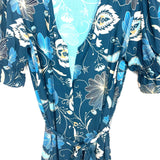 Tuckernuck Teal Floral Print Belted Dress- Size XL (see notes)