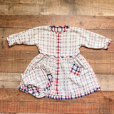 No Brand Red/White/Blue Reversible Dress with Matching Reversible Bloomers- Size 3