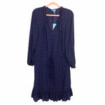 Draper James Navy Multi Dot Popover Dress NWT- Size XL