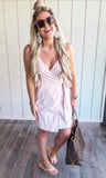 Goodnight Macaroon Pink and White Striped Wrap Dress NWT- Size M (see notes)