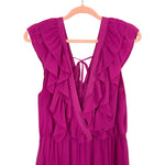 WAYF Magenta Ruffle V-Neck Back Tie Dress- Size XL (sold out online)