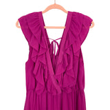 WAYF Magenta Ruffle V-Neck Back Tie Dress- Size XL (sold out online)