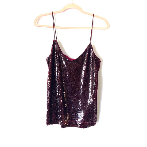 WAYF Wine Sequins Cami NWT- Size M