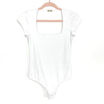 Free People Intimately White Square Neck Thong Bodysuit- Size S