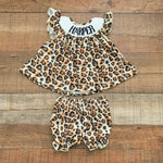 Poppy Kids Co. Animal Print Harper Smocked Dress with Bloomers- Size 3M (sold as a set)