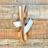 Dolce Vita Brown/White Two Band Slide Sandals - Size 9 (see notes)